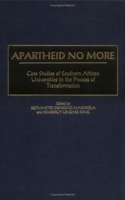 Front cover of Apartheid no more by Reitumetse Obakeng Mabokela