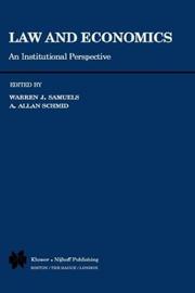 Front cover of Law and economics by Warren J. Samuels