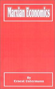 Cover of Marxian economics by Ernest Untermann