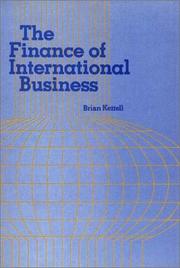 Front cover of The finance of international business by Brian Kettell