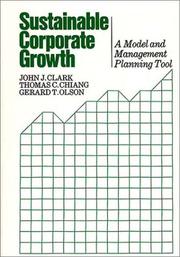 Front cover of Sustainable corporate growth by John J. Clark