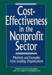 Front cover of Cost-Effectiveness in the Nonprofit Sector by Gerald L. Schmaedick