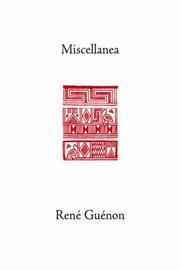 Cover of Miscellanea by René Guénon