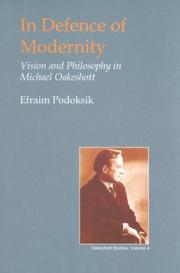Front cover of In defence of modernity by Efraim Podoksik