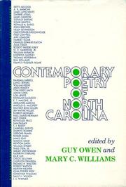 Cover of Contemporary poetry of North Carolina by Guy Owen