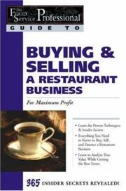 Front cover of Buying & selling a restaurant business, for maximum profit by Lynda Andrews