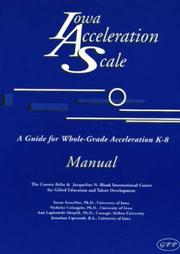 Front cover of Iowa Acceleration Scale manual by Susan G. Assouline
