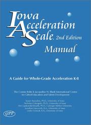 Front cover of Iowa Acceleration Scale, 2nd Edition, manual by Susan G. Assouline