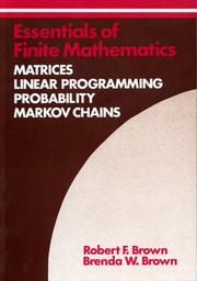 Front cover of Essentials of finite mathematics by Brown, Robert F.