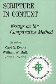 Cover of Scripture in Context by Carl D. Evans