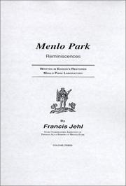 Front cover of Menlo Park reminiscences by Francis Jehl