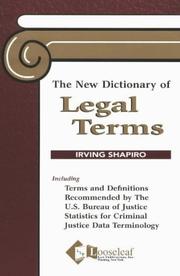 Front cover of The new dictionary of legal terms by Irving Shapiro