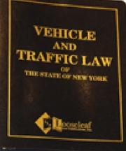 Front cover of Vehicle & Traffic Law of New York State by Unknown