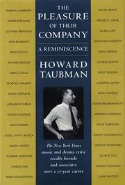 Front cover of The pleasure of their company by Hyman Howard Taubman