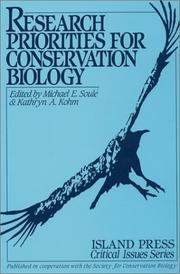 Front cover of Research priorities for conservation biology by Michael E. Soulé