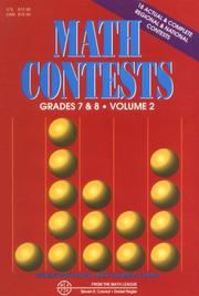 Front cover of Math Contests--Grades 7 and 8: School Years by Steven R. Conrad