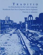 Front cover of Traditio, An Introduction to the Latin Language, Workbook Part Two by Patricia A. Johnston