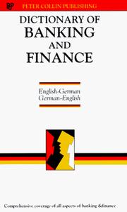 Front cover of Dictionary of banking and finance by P. H. Collin