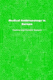 Front cover of Medical anthropology in Europe by Elisabeth Hsu