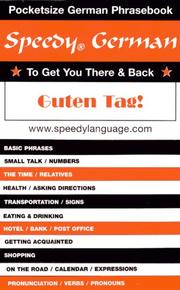 Front cover of Speedy German to Get You There and Back (Speedy Language Phrase Books) by Babe Hart