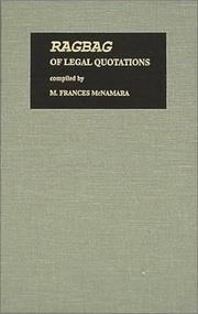 Cover of Ragbag of legal quotations by M. Frances McNamara