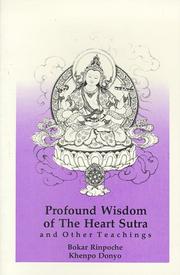 Front cover of Profound Wisdom of the Heart Sutra by Bokar Rinpoche