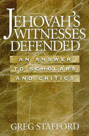 Front cover of Jehovah's Witnesses defended by Greg Stafford