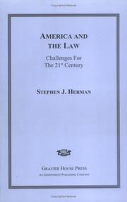 Front cover of America and the law by Stephen Herman