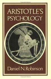 Front cover of Aristotle's psychology by Daniel N. Robinson
