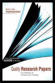 Cover of Quality Research Papers by Nancy Jean Vyhmeister
