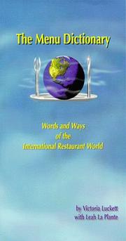 Cover of The menu dictionary by Victoria Luckett
