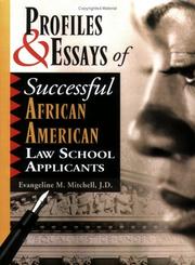 Front cover of Profiles & Essays of Successful African American Law School Applicants by Evangeline M. Mitchell