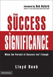 Front cover of From Success to Significance by Lloyd Reeb