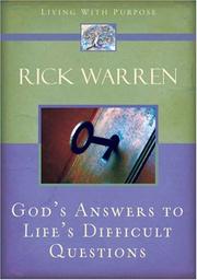 Front cover of God's Answers to Life's Difficult Questions (Living with Purpose) by Rick Warren
