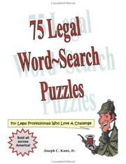 Cover of 75 Legal Word-Search Puzzles by Joseph C. Kunz Jr.