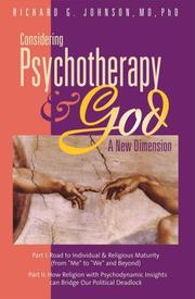 Front cover of Considering psychotherapy and God by Richard G. Johnson M.D.