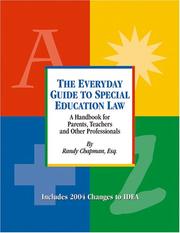 Front cover of The everyday guide to special education law by Randy Chapman