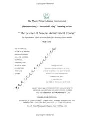 Front cover of The Science Of Success Achievement Course (Successercising) (Successercising) by Rick Gettle