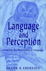 Cover of Language and perception by Frank B. Ebersole