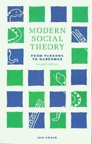 Cover of Modern social theory by Ian Craib