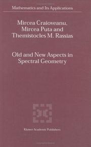 Front cover of Old and new aspects in spectral geometry by M. Craioveanu