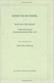 Cover of Natur und Geist by Edmund Husserl