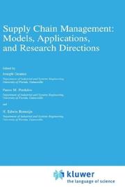 Cover of Supply chain management by Joseph Geunes