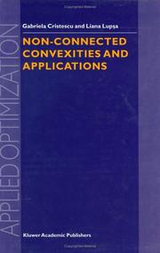 Front cover of Non-connected convexities and applications by Gabriela Cristescu