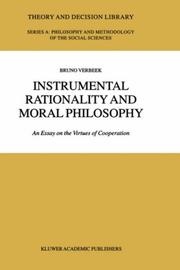 Front cover of Instrumental rationality and moral philosophy by Bruno Verbeek