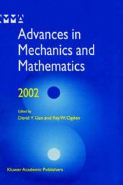 Front cover of Advances in mechanics and mathematics 2002 by David Yang Gao