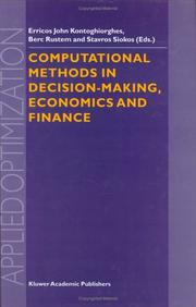 Cover of Computational Methods in Decision-Making, Economics and Finance (Applied Optimization) by Unknown