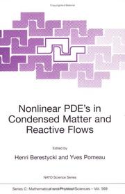 Front cover of Nonlinear PDE's in condensed matter and reactive flows by NATO Advanced Study Institute on PDE's in Superfluidity, Superconductivity and Reactive Flows (1999 Cargèse, France)