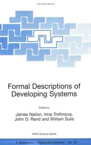 Front cover of Formal Descriptions of Developing Systems by Irina Trofimova