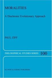 Front cover of Moralities by Paul Ziff